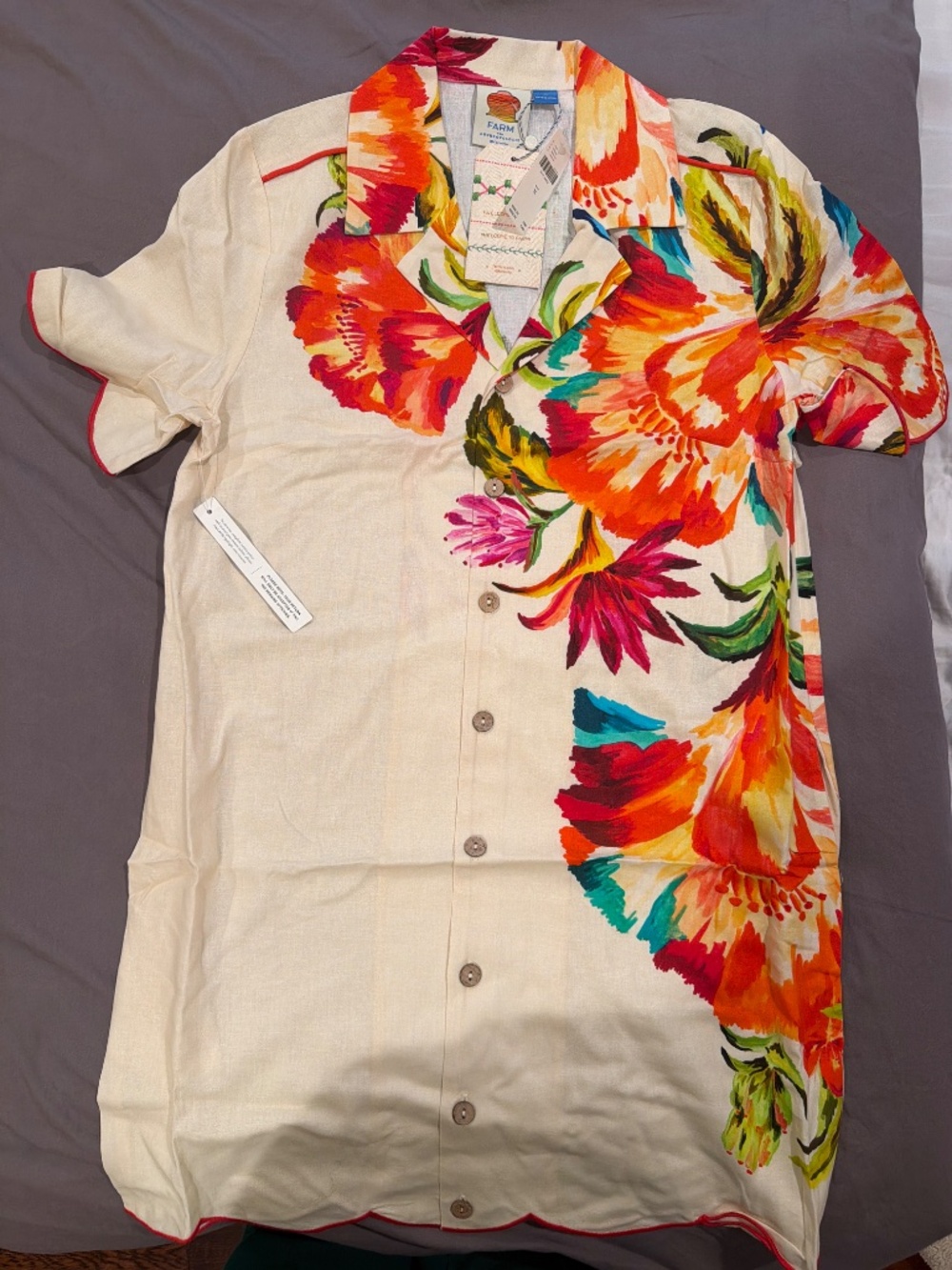 FARM Rio for Anthropologie Colorful Tropical Dress | NWT | Sz Medium - Picture 3 of 3